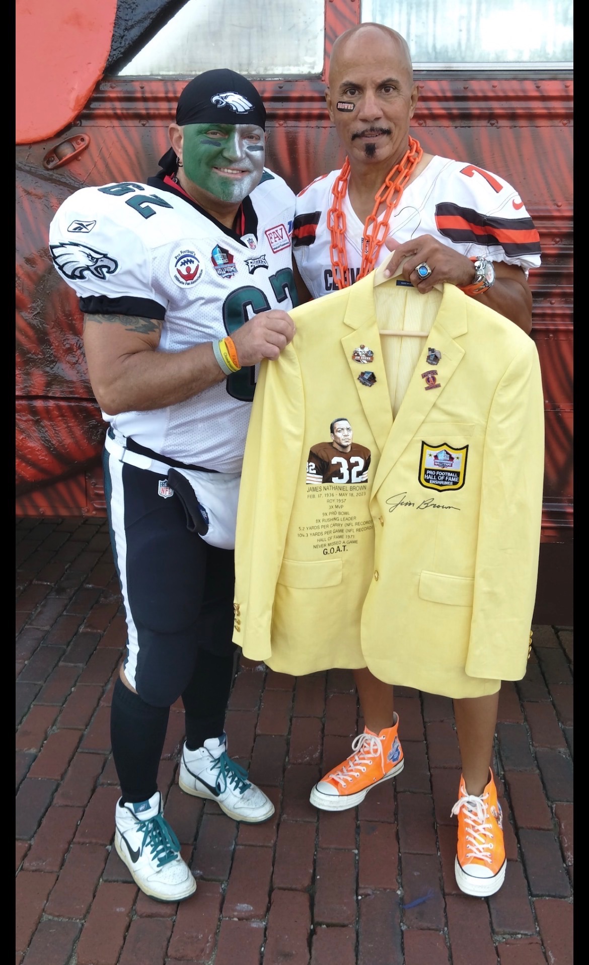 Ray “Showdawg” Prisby & the custom Jim Brown Pro Football Hall of Fame tribute jacket